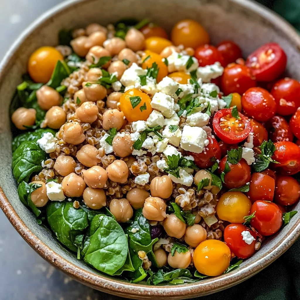 Healthy Mediterranean Farro Bowl