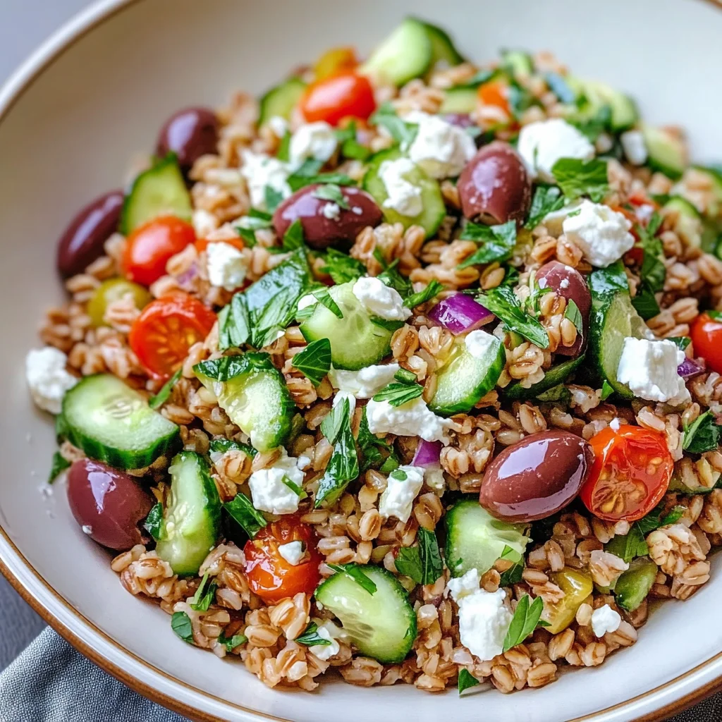 Mediterranean Farro Cucumber Feta