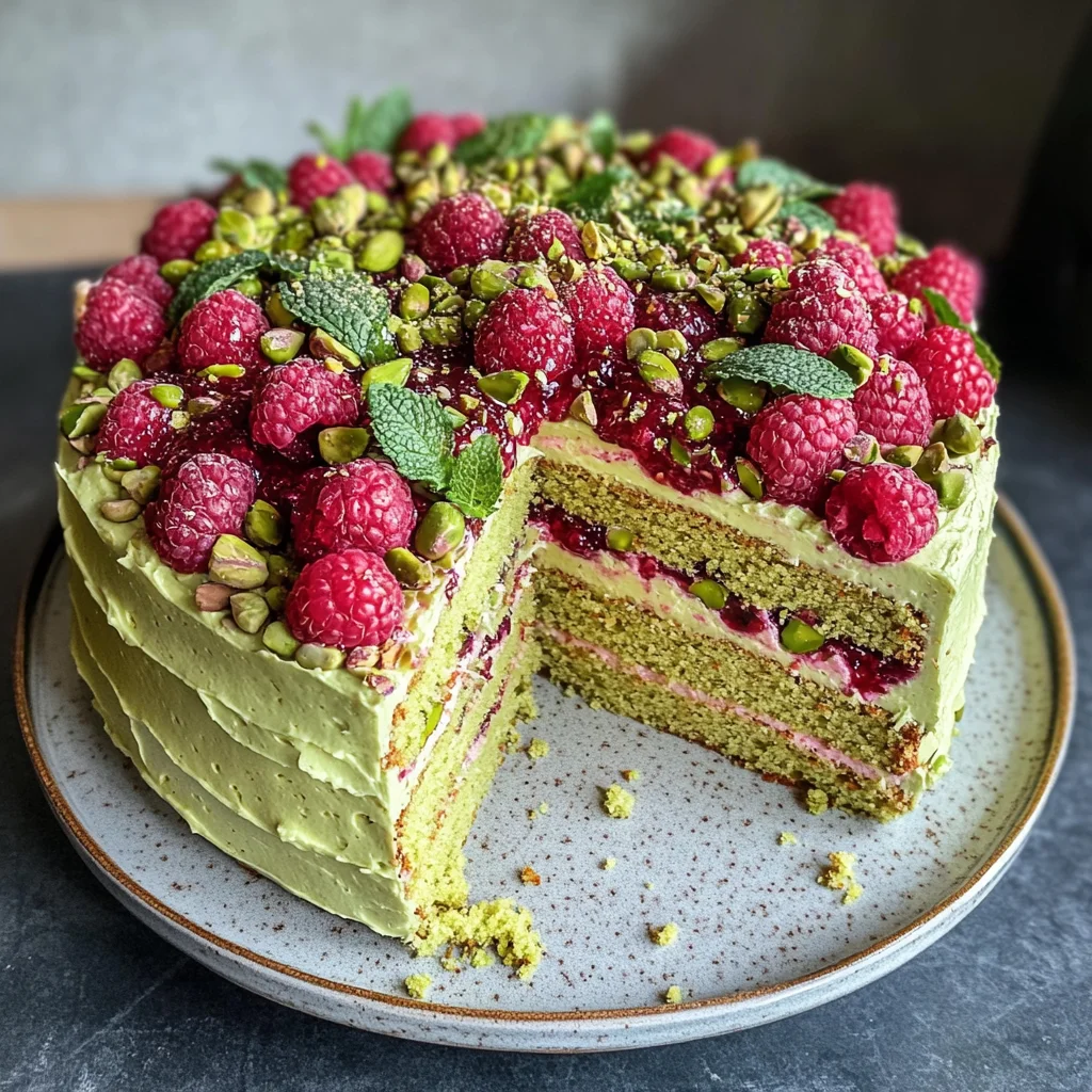 Pistachio Raspberry Cake
