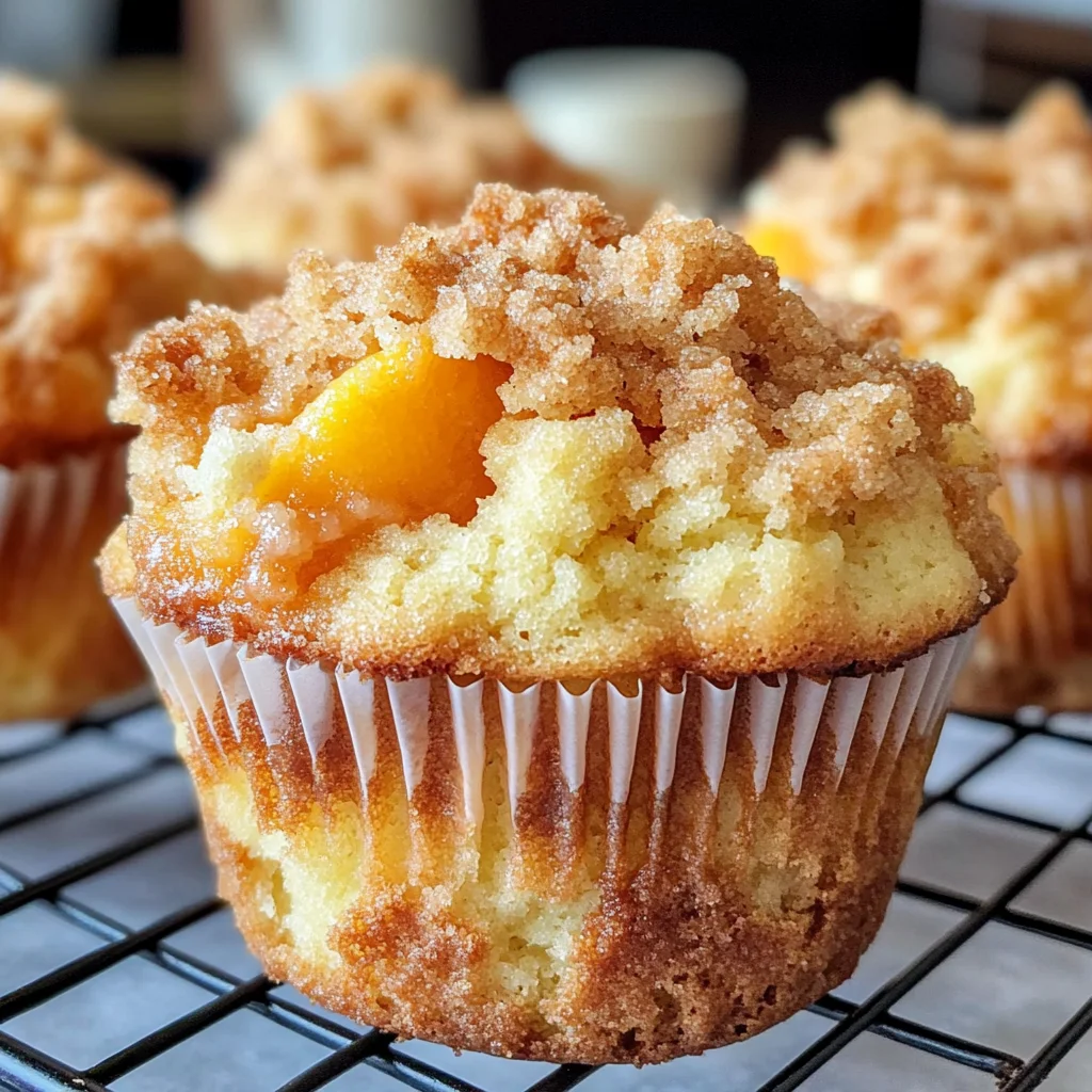 Streusel Peach Cobbler Muffins