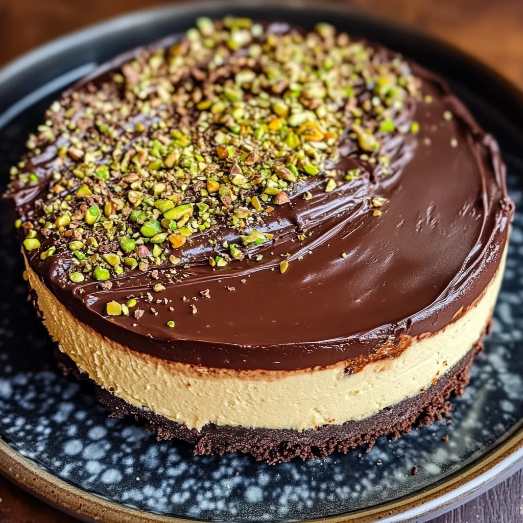 Tahini Dubai Chocolate Cheesecake - theamazingfood