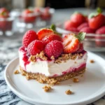 Berry cheesecake with almond crumble