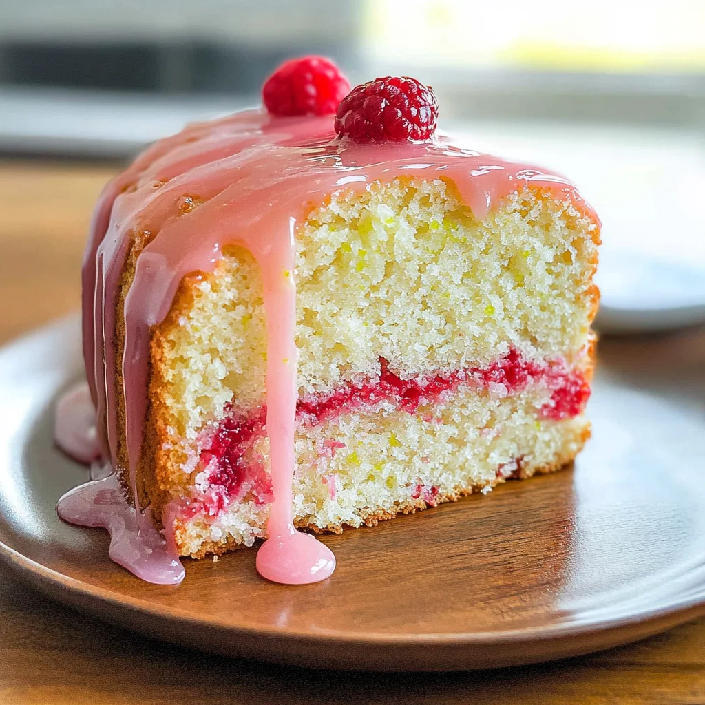 Raspberry Glazed Key Lime Cake