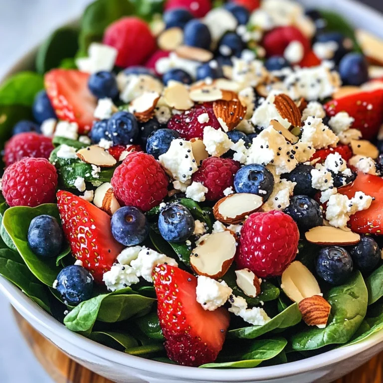 Spinach Berry Salad with Sweet Poppy Seed Dressing