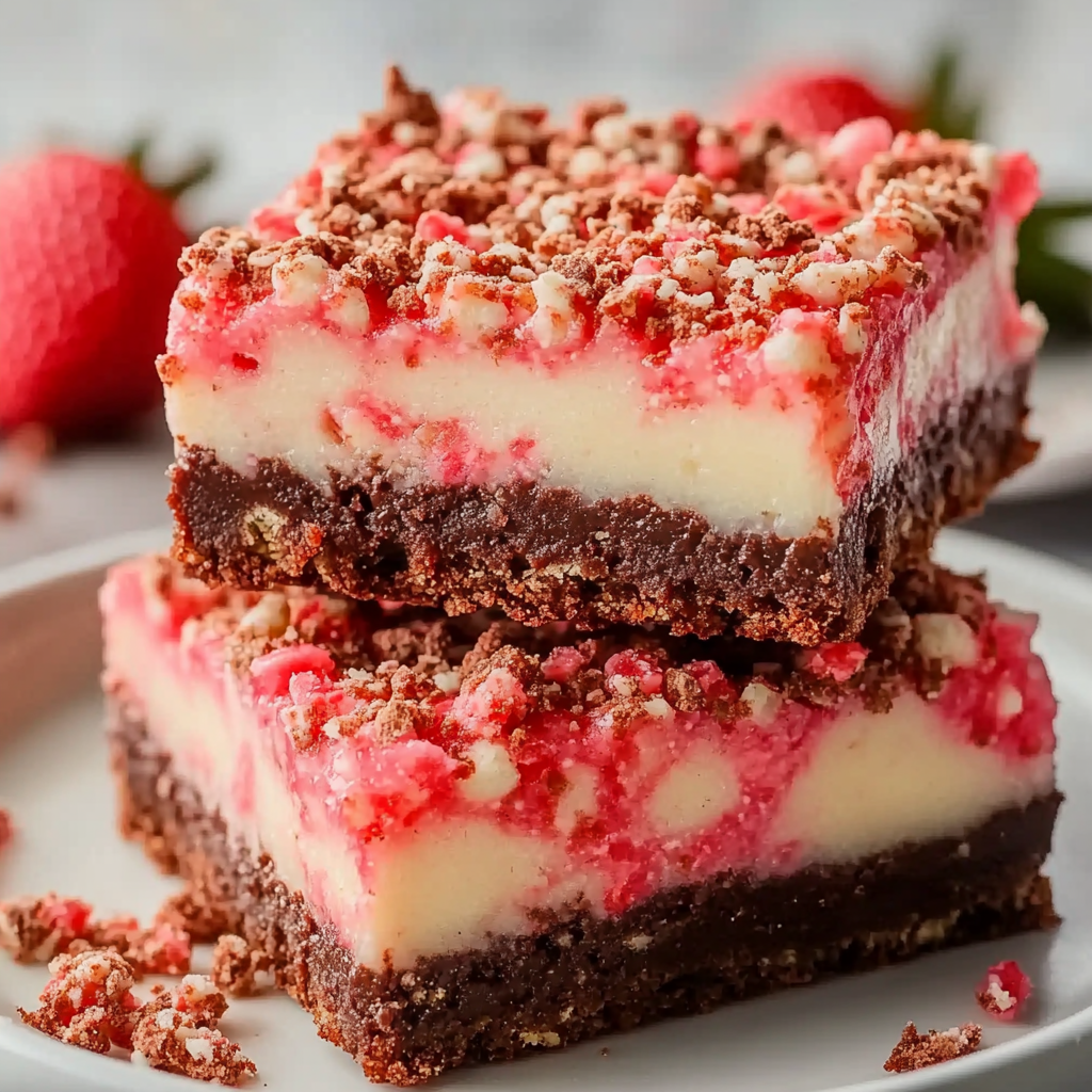 Strawberry Crunch Brownie Bars